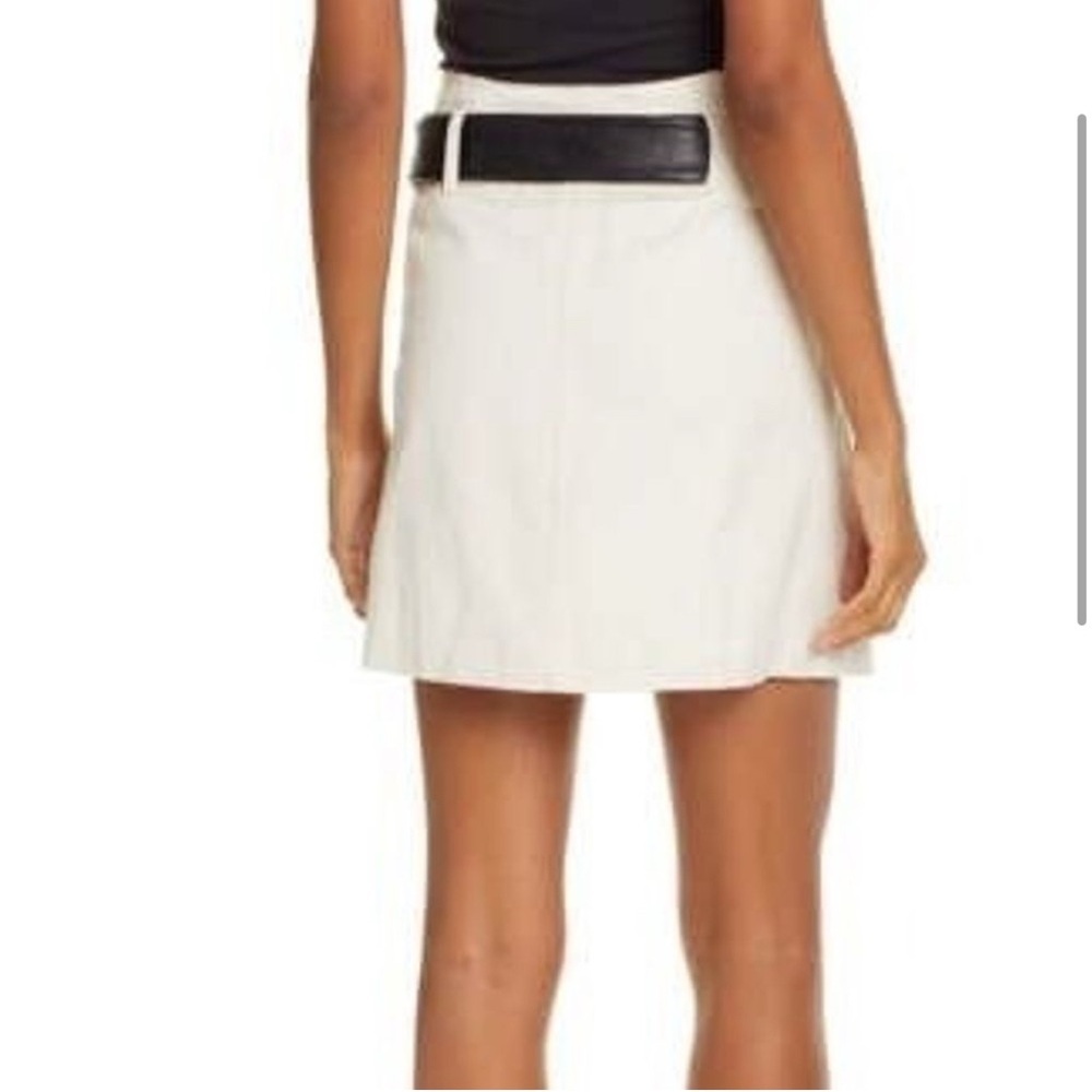 NWT A.L.C. Linen Blend Wrap Skirt with Black Belt - Picture 2 of 11